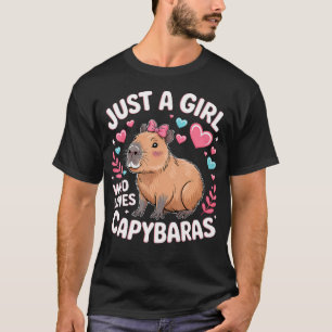 Camiseta Apenas Uma Garota Que Ama Capivaras Capivara Engra