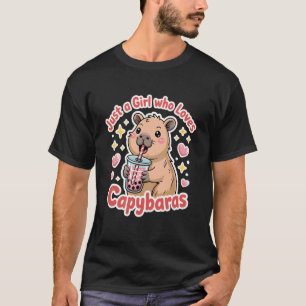 Camiseta Apenas Uma Garota Que Ama Capivaras Capivara Fofa