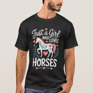 Camiseta Apenas Uma Garota Que Ama Cavalos Amante De Equest