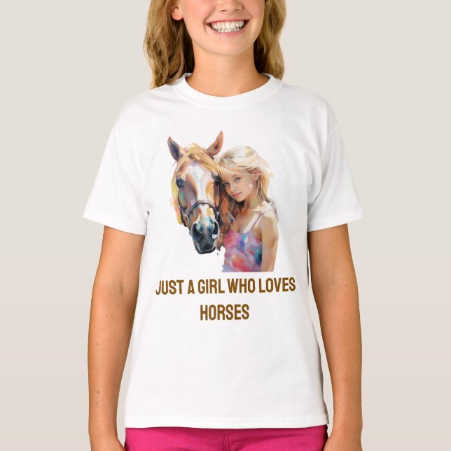 Camiseta Apenas uma garota que ama cavalos - amantes de cav (Frente)