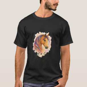 Camiseta Apenas uma Garota que Ama Cavalos Arte de Cavalo e