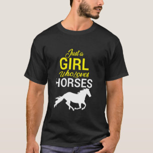 Camiseta Apenas Uma Garota Que Ama Cavalos Fofa Amor De Cav