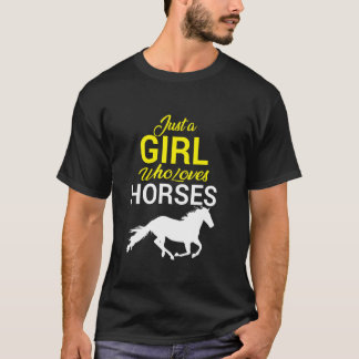 Camiseta Apenas Uma Garota Que Ama Cavalos Fofa Amor De Cav