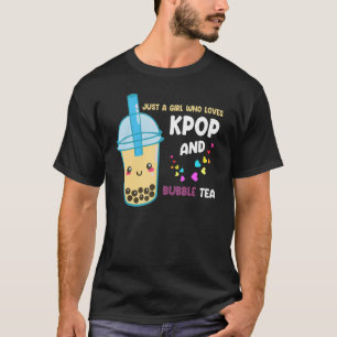 Camiseta apenas uma garota que ama chupa e chá de bolhas