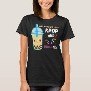 Camiseta apenas uma garota que ama chupa e chá de bolhas