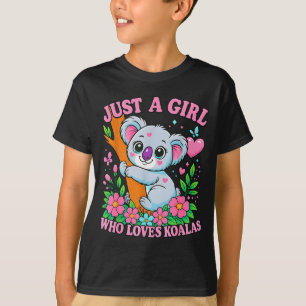 Camiseta Apenas Uma Garota Que Ama Coalas Presente Fofo e D