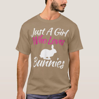 Camiseta Apenas uma garota que ama coelhinhos engraçados di