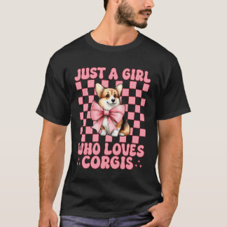 Camiseta Apenas Uma Garota Que Ama Corgis Corgi Cachorro Co