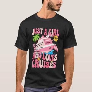 Camiseta Apenas Uma Garota Que Ama Cruzeiros Férias de Cruz