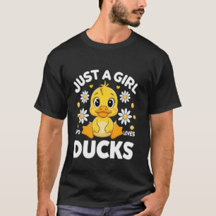 Camiseta Apenas uma Garota que Ama Desenho de Patos Fofos A