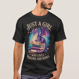 Camiseta Apenas Uma Garota Que Ama Dragões e Livros