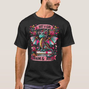 Camiseta Apenas Uma Garota Que Ama Dragões E Livros Leitura