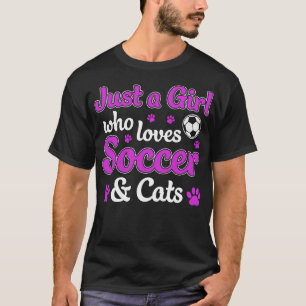 Camiseta Apenas uma garota que ama e gata jogador de mulher