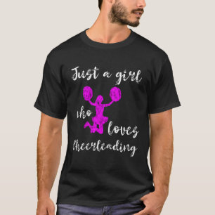 Camiseta Apenas Uma Garota Que Ama Equipe de Cheerleading C