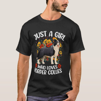 Camiseta Apenas Uma Garota Que Ama Estética Border Collie F