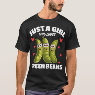 Camiseta Apenas Uma Garota Que Ama Feijão Verde Amante De F