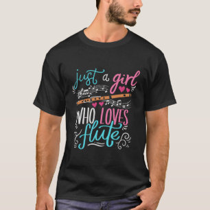 Camiseta Apenas Uma Garota Que Ama Flauta Instrumento Music