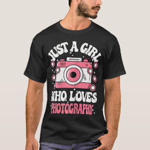 Camiseta Apenas Uma Garota Que Ama Fotografia Fofa Fotograf