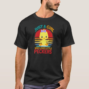 Camiseta apenas uma garota que ama frango de bico pequeno