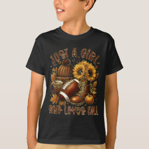 Camiseta Apenas Uma Garota Que Ama Futebol Americano de Out