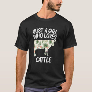 Camiseta Apenas Uma Garota Que Ama Gado Para Mulheres Vaca