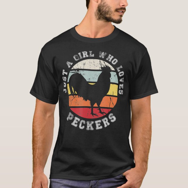 Camiseta Apenas uma garota que ama Galinha Peckers (2) (Frente)