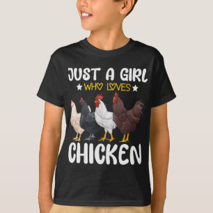 Camiseta Apenas Uma Garota Que Ama Galinhas Amante Da Fazen