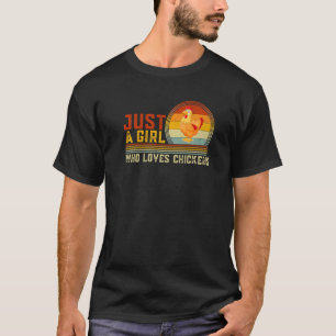 Camiseta Apenas Uma Garota Que Ama Galinhas Gráfico Fofo de