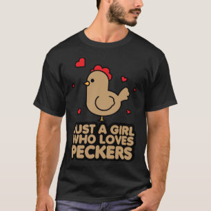 Camiseta Apenas Uma Garota Que Ama Galos Mulheres de Fran