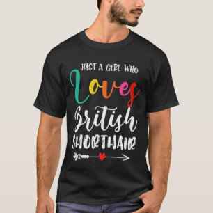 Camiseta Apenas uma Garota que Ama Gato British Shorthair M