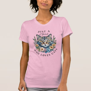 Camiseta Apenas uma garota que ama gatos  