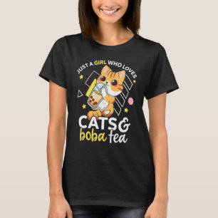 Camiseta Apenas Uma Garota Que Ama Gatos e Chá Boba Neko Bo