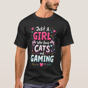 Camiseta Apenas Uma Garota Que Ama Gatos e Jogos - Amante d