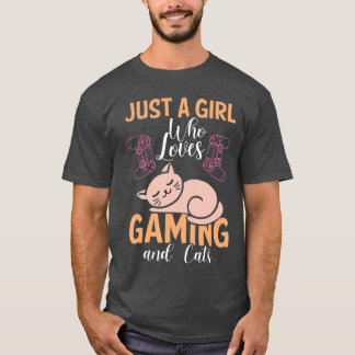 Camiseta Apenas uma garota que ama gatos e jogos de gatos 