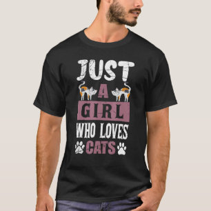 Camiseta Apenas Uma Garota Que Ama Gatos Gato Fofo 1