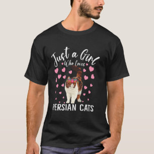 Camiseta Apenas Uma Garota Que Ama Gatos Persas Mulheres E