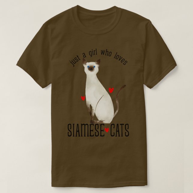 Camiseta Apenas uma garota que ama gatos siameses (Frente do Design)