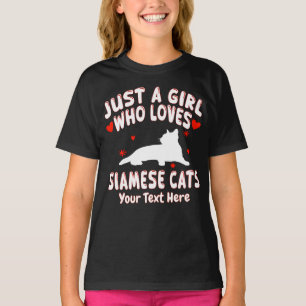 Camiseta Apenas Uma Garota Que Ama Gatos Siameses Personali