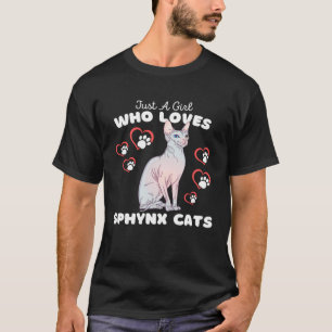 Camiseta Apenas Uma Garota Que Ama Gatos Sphynx Garotas Bo