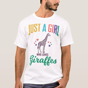 Camiseta Apenas uma Garota que Ama Girafas Vetor Vintage De