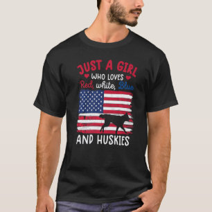 Camiseta Apenas Uma Garota Que Ama Husky Siberiano Vermelho