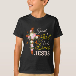 Camiseta Apenas Uma Garota Que Ama Jesus Fé Cristã Cristo
