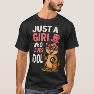 Camiseta Apenas Uma Garota Que Ama Jogador De Bilhar De Sin