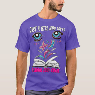 Camiseta Apenas uma garota que ama Leitura e Animação