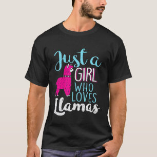 Camiseta Apenas uma Garota que Ama Lhamas Amante de Lhamas
