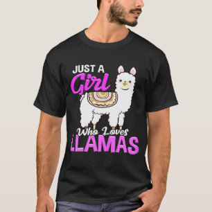 Camiseta Apenas Uma Garota Que Ama Lhamas Fofa Lhamas Fofas