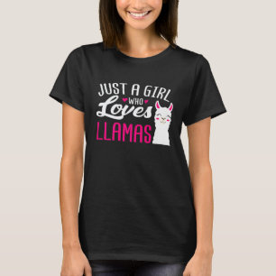 Camiseta Apenas Uma Garota Que Ama Lhamas Lhamas Fofo Anive