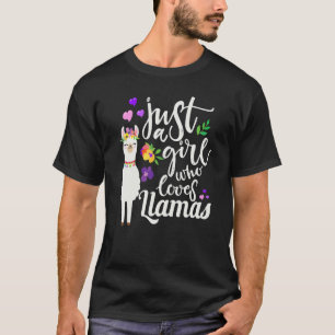 Camiseta Apenas Uma Garota Que Ama Lhamas Presente De Amor