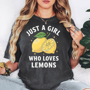 Camiseta Apenas Uma Garota Que Ama Limões Gráfico de Fruta