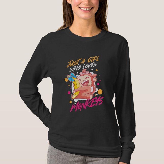 Camiseta Apenas Uma Garota Que Ama Macacos (Frente)
